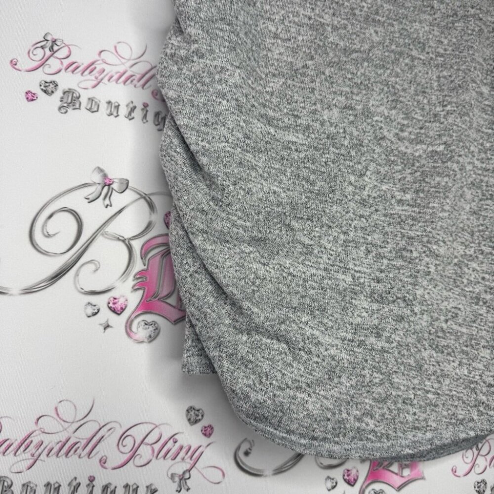 Aritzia Wilfred free Ruched Skirt soft stretchy grey white heathered - Picture 5 of 7
